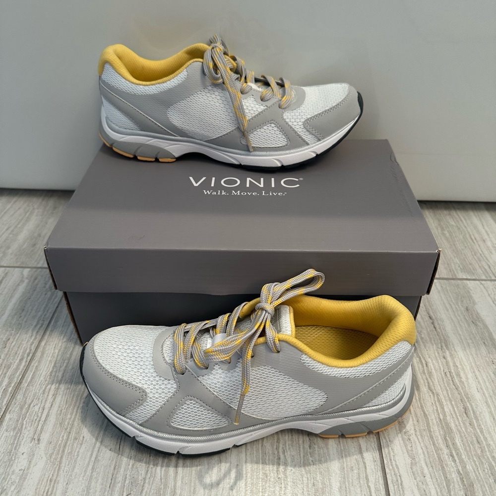Vionic Women's White and Yellow Athletic Shoes
